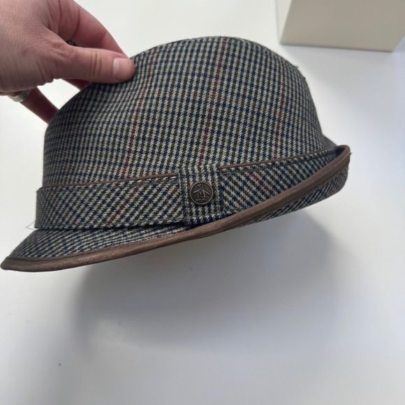 NEW Men’s Penguin Wool Blend Fedora Plaid L/XL - Picture 1 of 5